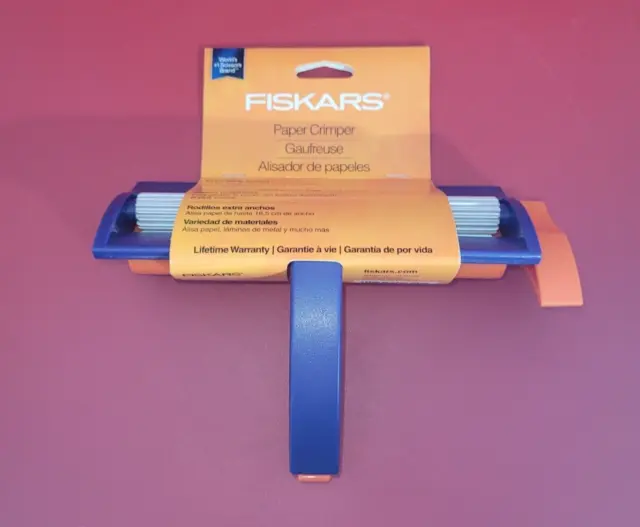 Fiskars Paper Crimper Tool Extra Wide Rollers Fits Paper Up To 6 1/2 Wide  WAVY