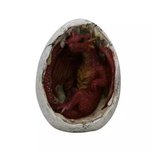 PTC 4.75 Inch Red Dragon Hatchling in Egg Casing Statue Figurine