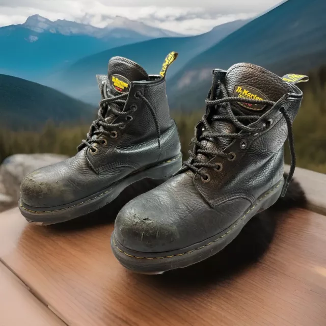 DR. MARTENS AIRWAIR Steel Toe AW004 Safety Slip Resistant Leather Boots Black 69.89 PicClick