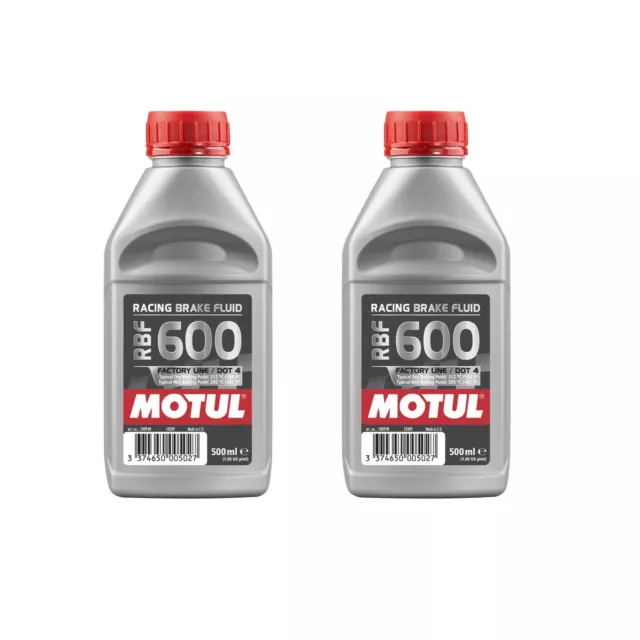 Motul RBF 600 FL - 1L AM - Fully Synthetic DOT 4 Racing Brake Fluid (2 x 0.5L)