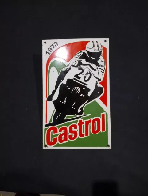 Porcelain Castrol Enamel Metal Sign Size 18" x 11" Inches