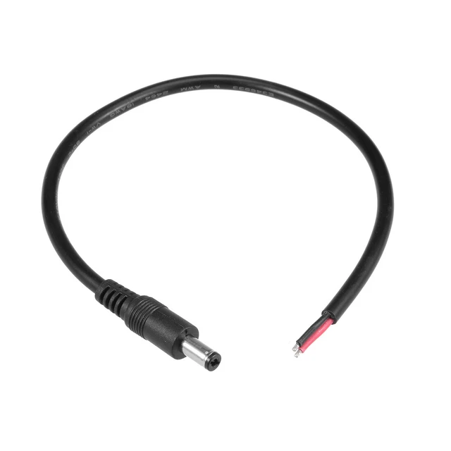 DC Power Pigtail Cable 30cm 10A Male Connectors for CCTV Camera 2.1mmx5.5mm