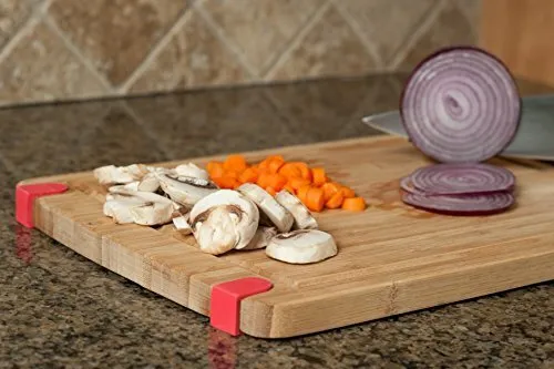CC Boards Nonslip Bamboo Cutting Board: Wooden Kitchen Board With Handle, Groove