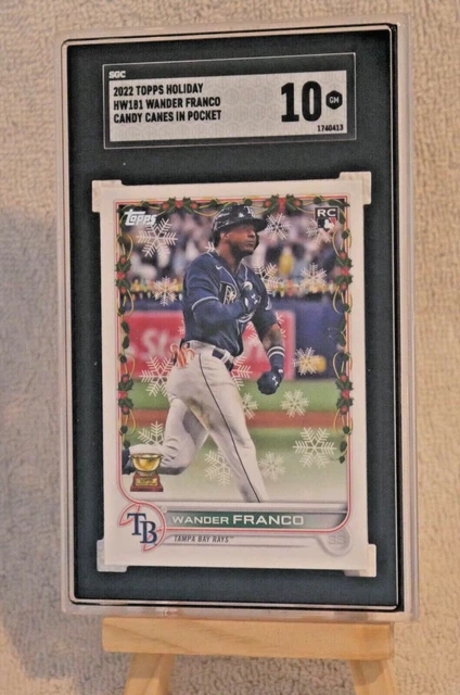 2022 Topps Holiday Wander Franco Candy Cane Pocket RC Super Rare 821 SGC 10 2022 Topps Holiday Wander Franco Candy Cane Pocket RC Super Rare 821 SGC 10