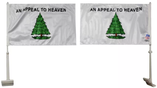 2 Pack An Appeal To Heaven Grass 12x18 DOUBLE Sided Knitted Nylon Car Flag