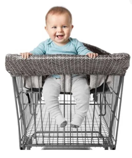 Skip Hop 2-in-1 Shopping Cart and High Chair Cover, Dark Grey & White