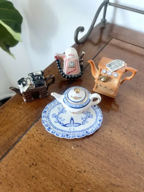 Lot of 4 Vintage Paul Cardew Royal Doulton Miniature Teapots