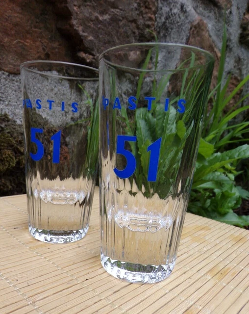 Lot de 6 verres à pastis Duval à facettes - Ressourcerie Histoires Sans Fin