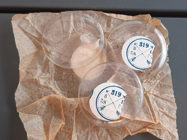 Lot De 3 Verres Bombés 52 Mm Pour Montre Gousset - Référence 529 JHS - Origine France