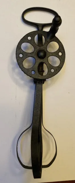 Early 1880 Antique Cast Iron Egg Beater Hand Mixer