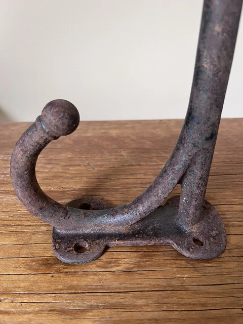 Vintage Iron Coat Tack Harness Barn Hook 12” Large Cast Iron 7