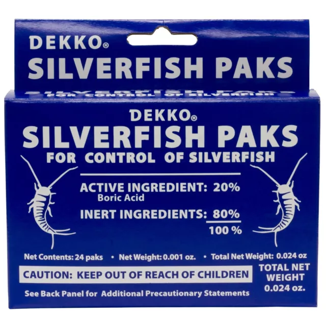 1 Box DEKKO Silverfish Control ~~ Box of 24 Paks ` Pest Control ` Bait