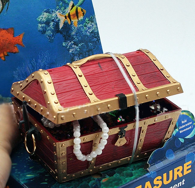 LARGE TREASURE CHEST Air Driven Ornament Fish Tank Decor Aquarium