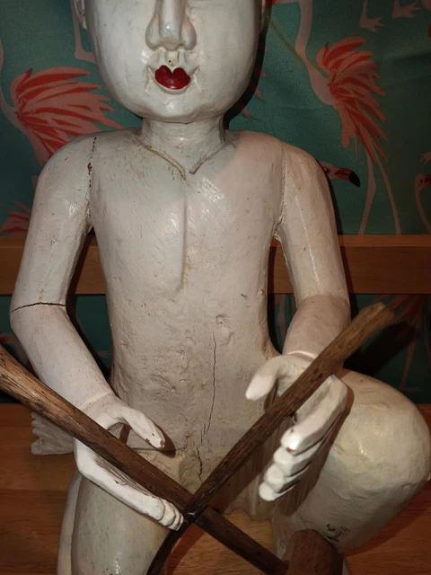Hand Carved Wooden Burmese Statue? Beautiful Heavy 4