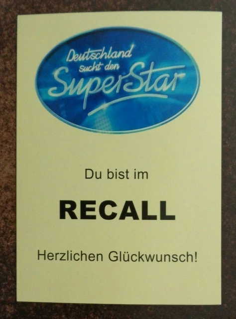 POSTKARTE / ANSICHTSKARTE DSDS Du bist im Recall EUR 1,00 PicClick DE