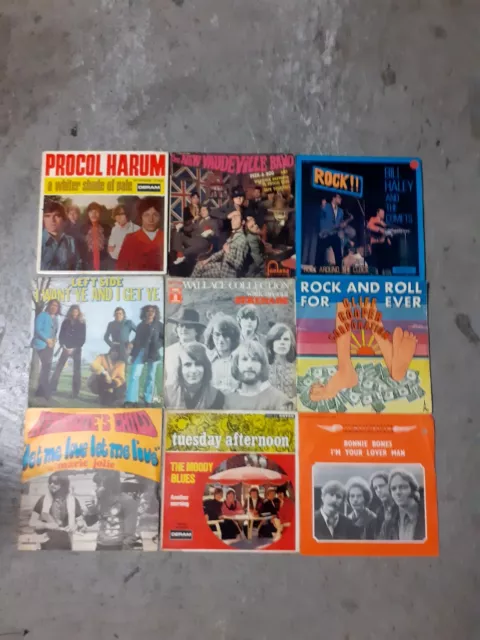 Lot.Vinyle.45.T-Rock.70s.BILL.HALEY+CLIFF.COOPER+MOODY.BLUES+LEFT.SIDE+REDWING