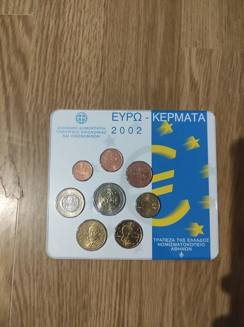 Coffret BU Euro Grece 2002 1ct à 2€ Officiel Neuf sous blister Greece Coin