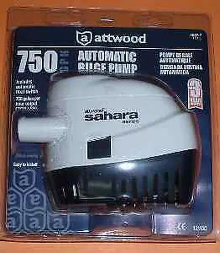 Attwood 4507-7 Sahara Automatic Bilge Pump 750 Gph 12 Volt
