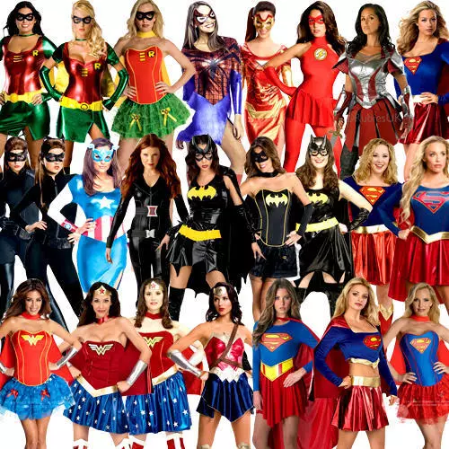 Superhero Ladies Fancy Dress Marvel DC Comic Book Day Womens Adults Costume New