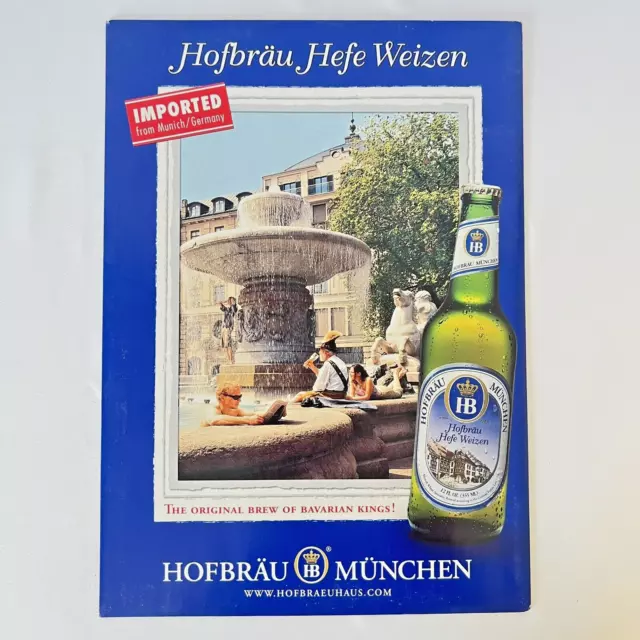 Hofbrau Hofbrauhaus Hefe Weizen Germany Beer Cardboard Table Tent Sign Banner