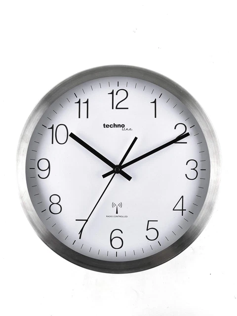 techno line WT 6700 Schwarz Orologio da Parete, Nero, 25x3.8x25 cm