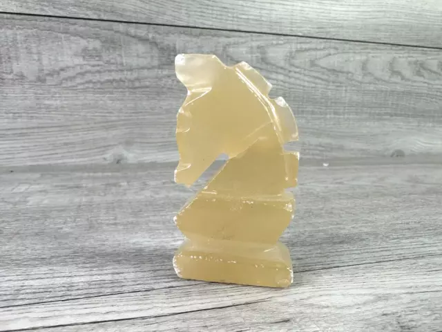 White Brown Marble / Onyx Stone Replacement Knight Chess Piece