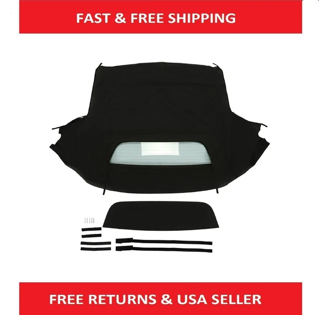 Window Soft Top Convertible Heated Black For 2002-2009 Honda S2000 2.2L/2157CC