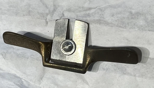 VINTAGE BRASS & STEEL MINI CURVED SPOKESHAVE DRAWKNIFE tool 1" BLADE