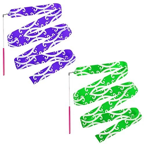2pcs Dance Ribbons, 78.7 Inch Gymnastics Ribbon Rhythmic Dance Ribbons Baton