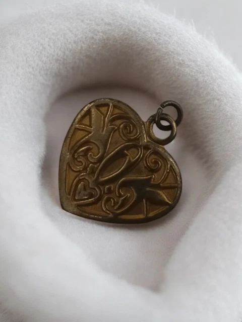 Pendentif Vintage Doré émaillé Fleurs - Signé GL, 2.5x2 Cm, Neuf Sans Emballage