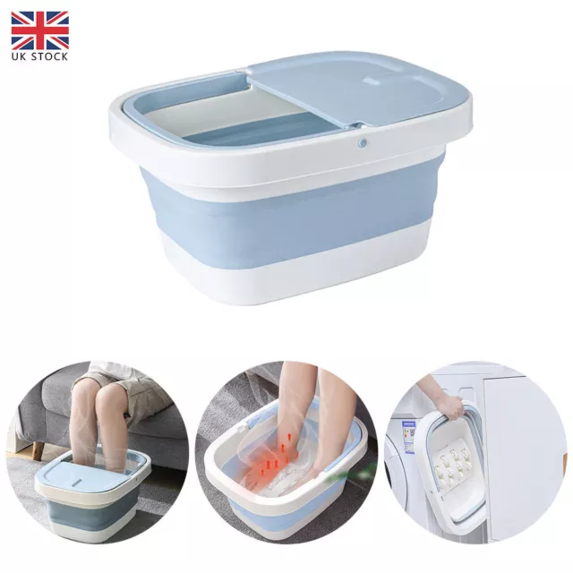 Folding Foot Spa Pedicure Wet Bath Bubble Massage Bucket Feet Therapy Luxury UK