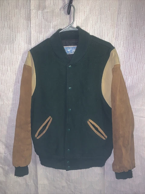 VTG Kaye Sportswear Horizon Union Pacific Authentic Leather Wool Varsity Jacket