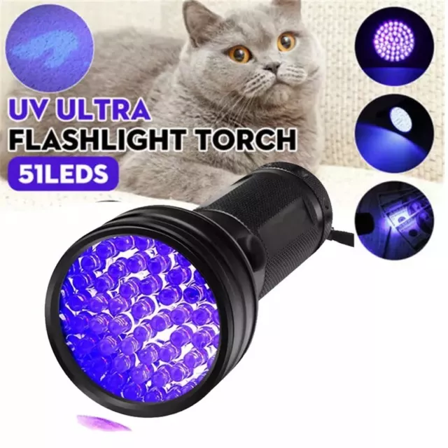 UV Ultra Violet 51 LED Flashlight Blacklight Light 395 nM Inspection Lamp Torch