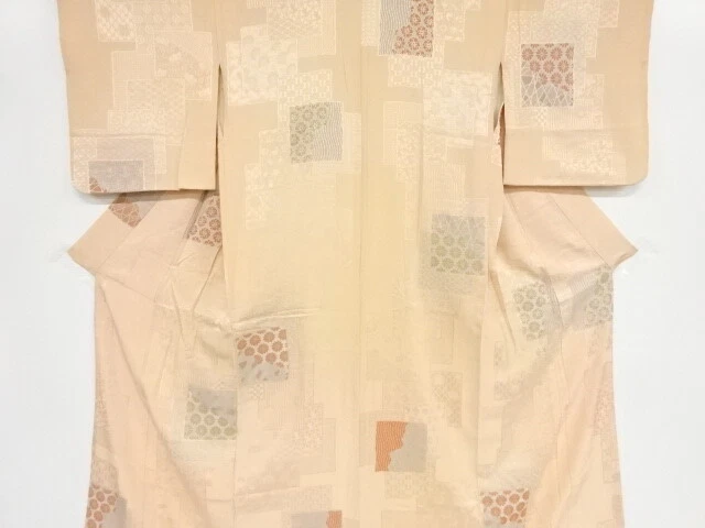 81692# Japanese Kimono / Antique Kimono / Urushi / Shikishi Pattern & Flower
