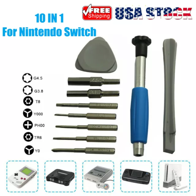 Triwing Screwdriver Repair Tool Kit 10 in 1 For Nintendo Switch SNES N64 NES Wii