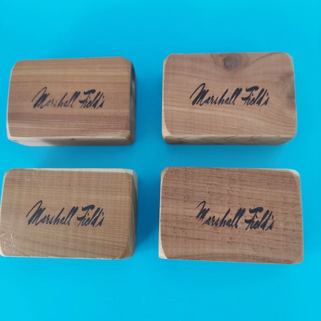 Vintage MARSHALL FIELDS Cedar Blocks Lot Of 4