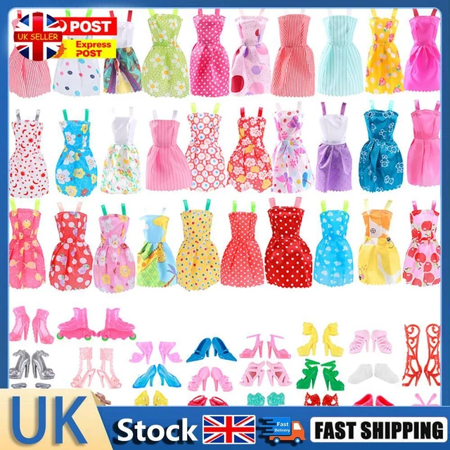 Doll Party Clothes Shoes Dolls Dressup Accessories Family Toys Random (60pcs) Ho
