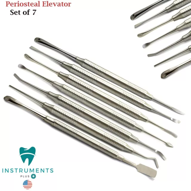 Lot de 7 implants ascenseurs dentaires périostéaux lifting des sinus kit d'instruments chirurgicaux