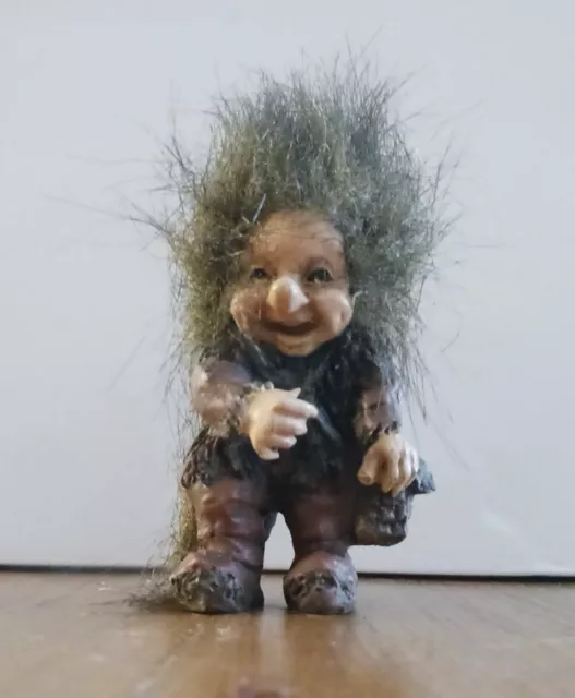 Vintage Hairy Troll 4" Resin