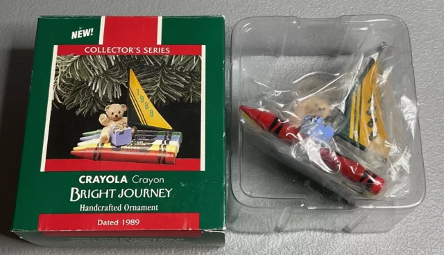 New in Box 1989 Hallmark Keepsake Ornament Crayola Bright Journey New Series