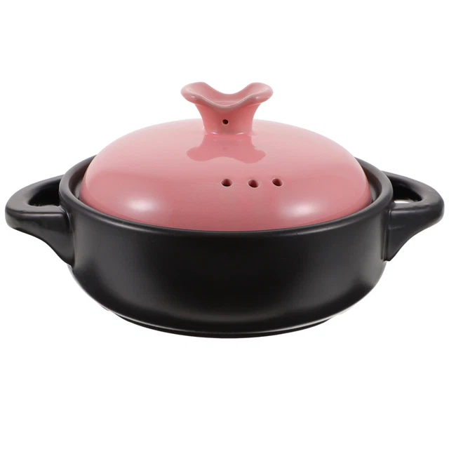 Pentola in ceramica argilla rivestita padella terracotta con coperchio