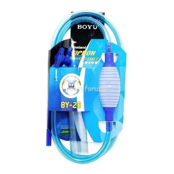 Aquarium Siphon Gravel Cleaner Fish Safe Tank Vacuum Pump Water Change Switch