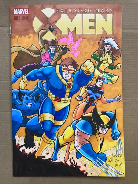 Extraordinary X MEN #1   ORIGINAL SKETCH COVER ART JIM LEE HOMAGE toon style