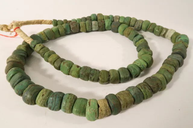 Alte Glasperlen Hebron grün EZ15 Ancient green Hebron Kano African Trade beads