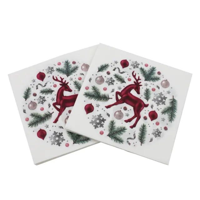 20pcs/bag Disposable Napkins Colored Dining Table Decoration Christmas Party