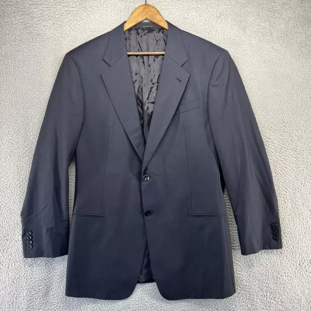 Armani Collezioni Blazer Men's 44 Blue Wool Silk 2 button Italy made Sport Coat