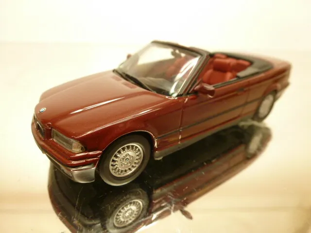 Minichamps Bmw 3 Series 1990 Convertible E36 - Dark Red Met1:43 - Good - 145