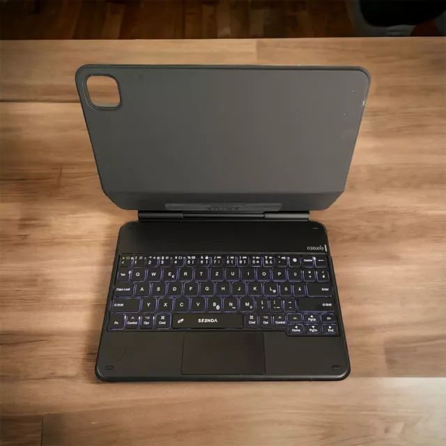Keyboard für iPad Air 5/4, Wiederaufladbare RGB Tastatur Hülle mit Touchpad