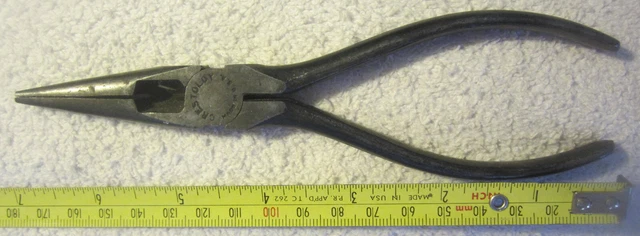 6" Crescent Needle Nose Pliers w Cutters Crestoloy 654 Jamestown NY VTG Tool USA