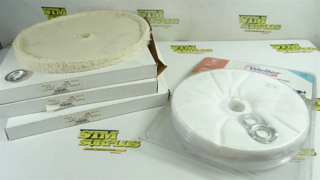4 New! Assorted Cotton & Flannel Buffing Wheels 8" & 10" Weiler & Osborn